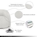 Ver imagem 3 de Poltrona Decorativa Jenny Base Giratória em Metal Preto Bouclê Branco G45 - Gran Belo