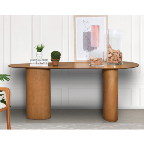 Aparador Orgânico 180cm em Madeira Tauari com Base Oval Scarlet Oona Design Mel