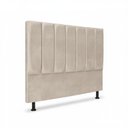 Ver imagem 1 de Cabeceira Carla Queen para Cama Box Estrutura Madeira Macica Veludo Bege Claro Click Home
