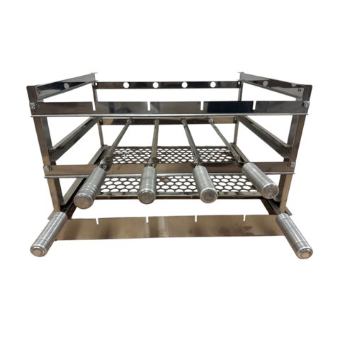 Grill Manual Inox com Grelha Moeda e 4 Espetos de 67cm