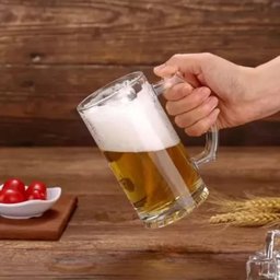 Kit 2 Caneca Chopp com Campinha Sino Chama Garçom de Bar Boteco Copo Cerveja Vidro Premium 450ml - 3