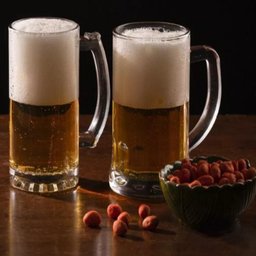 Kit 2 Caneca Chopp com Campinha Sino Chama Garçom de Bar Boteco Copo Cerveja Vidro Premium 450ml - 6