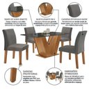 Ver imagem 3 de Conjunto Mesa de Jantar 4 Cadeiras 120cm Tampo de Vidro