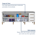 Ver imagem 2 de Balcão Atenas 4 Portas 3 Gavetas Kaiki Móveis - Branco