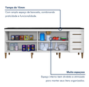 Ver imagem 2 de Balcão Atenas 4 Portas 3 Gavetas Kaiki Móveis - Branco