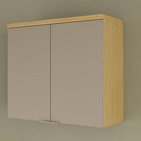 Armário Aéreo para Cozinha 2 Portas Elite Yescasa Cinza/Canary/Avela