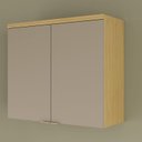 Ver imagem 1 de Armário Aéreo para Cozinha 2 Portas Elite Yescasa Cinza/Canary/Avela