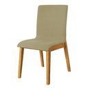 Ver imagem 3 de Kit 6 Cadeiras de Jantar Diamante Estofadas em Veludo Bege Base Madeira Maciça Mel