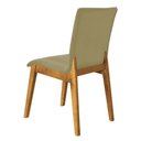 Ver imagem 5 de Kit 6 Cadeiras de Jantar Diamante Estofadas em Veludo Bege Base Madeira Maciça Mel