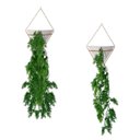 Ver imagem 1 de Kit com 2 Galhos Planta Artificial Pendente 75cm Folhagem Verde Premium