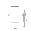 Ver imagem 5 de Guarda Roupa Closet Industrial Modulado 1 Peça 73,5cm 100% MDF Branco/Freijó/Off White