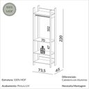 Ver imagem 4 de Guarda Roupa Closet Industrial Modulado 1 Peça 73,5cm 100% MDF Branco/Freijó/Off White