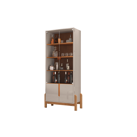 Cristaleira Lizz Off White/Cedro - Casa D Móveis