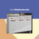 Ver imagem 4 de Cozinha Completa Modulada de Aço 4 Peças com Vidros e Gabinete Pia Multimóveis Cr20352 Branco
