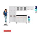Ver imagem 3 de Cozinha Completa Modulada de Aço 4 Peças com Vidros e Gabinete Pia Multimóveis Cr20352 Branco