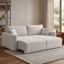 Ver imagem 3 de Sofá 3 Lugares Retrátil Reclinável 250cm Bering F04 Linho Impermeável Bege Acinzentado - Lyam Decor