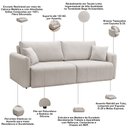Ver imagem 5 de Sofá 3 Lugares Retrátil Reclinável 250cm Bering F04 Linho Impermeável Bege Acinzentado - Lyam Decor