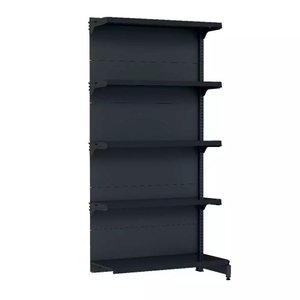 Gondola Parede 170 Fit Continuação Preto 5 Bandeja Sp Etiqueta