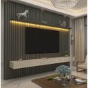 Ver imagem 2 de Home Suspenso 2.3 Ripado com LED Nobre Grafite com Off White - Gelius Móveis