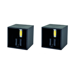 Kit 2 Arandelas Mini Led 2w 3000k Facho Ajustável Preta - Áreas Internas - 1