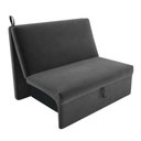 Ver imagem 3 de Sofá Cama Ícone 2 Lugares 113cm Cinza Suede Matrix Moderno Assento D20 Alça Frontal