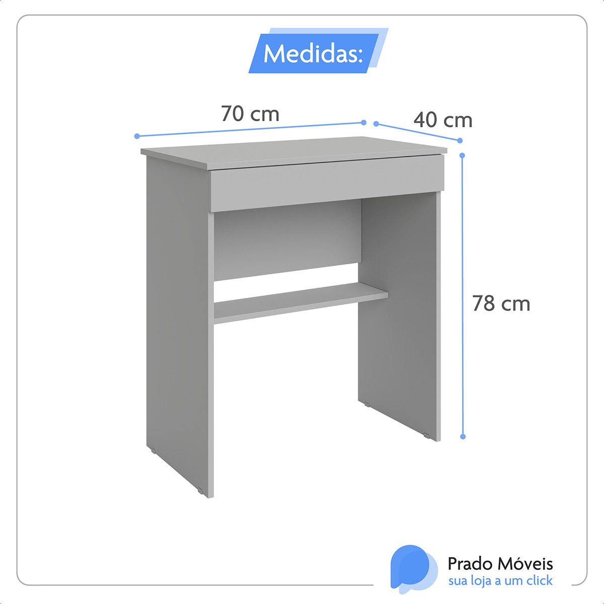 Escrivaninha Estudo Mesa para Computador e Notebook Vitoria:off White/canela - 6