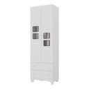 Ver imagem 6 de Guarda-roupa Infantil 62cm 2 Portas com Vidro e 2 Gavetas Luna Multimóveis Mp4411 Branco