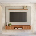 Ver imagem 1 de Painel para Tv até 70 Polegadas Amarante 2 Portas Canela/off White Fosco - Linea Brasil