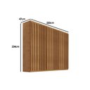 Ver imagem 4 de Guarda Roupa Casal 6 Portas Ripadas e 4 Gavetas Denver Premium Naturale - Rufato