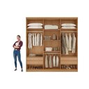 Ver imagem 2 de Guarda Roupa Casal 6 Portas Ripadas e 4 Gavetas Denver Premium Naturale - Rufato