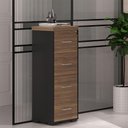 Ver imagem 2 de Armário para Escritório Arquivo 04 Gavetas Atria Executiva A02 Nogal Preto - Lyam Decor