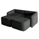 Ver imagem 3 de Sofá Cama Modulado Retrátil e Reclinável Decorativo Varsóvia 176cm Veludo Cinza Chumbo G33 - Gran Be