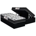 Ver imagem 1 de Cama Box Baú Solteiro: Colchão Espuma Luckspuma D28 Celebrity Pro + Base CRC Suede Black(88x188)