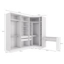 Ver imagem 3 de Closet Casal Modulado Adpat em L com Penteadeira 4 Gavetas 4 Peças 263cm x 235 Branco - Kappesberg