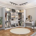 Ver imagem 1 de Closet Casal Modulado Adpat em L com Penteadeira 4 Gavetas 4 Peças 263cm x 235 Branco - Kappesberg