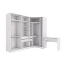 Ver imagem 2 de Closet Casal Modulado Adpat em L com Penteadeira 4 Gavetas 4 Peças 263cm x 235 Branco - Kappesberg
