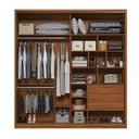 Ver imagem 3 de Guarda Roupa Casal Belga 2 Portas Deslizantes Flex -demobile:nogueira Touch / Preto Prime Tx