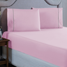 Jogo de Lençol Solteiro 400 Fios Detalhe em Ponto Palito 2 Peças Beliche Cama Box Padrão:rosa - 3