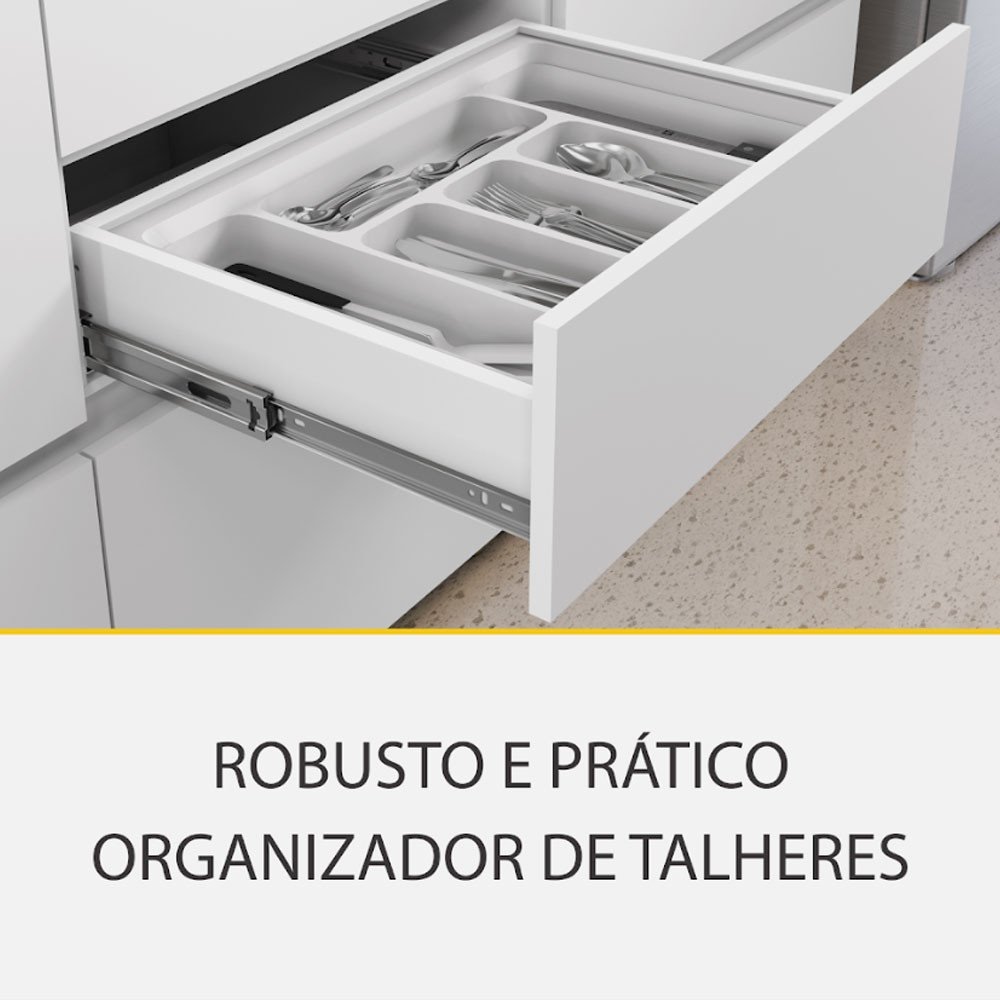 Cozinha Rainha com 4 Peças 4 Portas 5 Gavetas Ripado em Mdf 190cm de Largura Nesher - 7