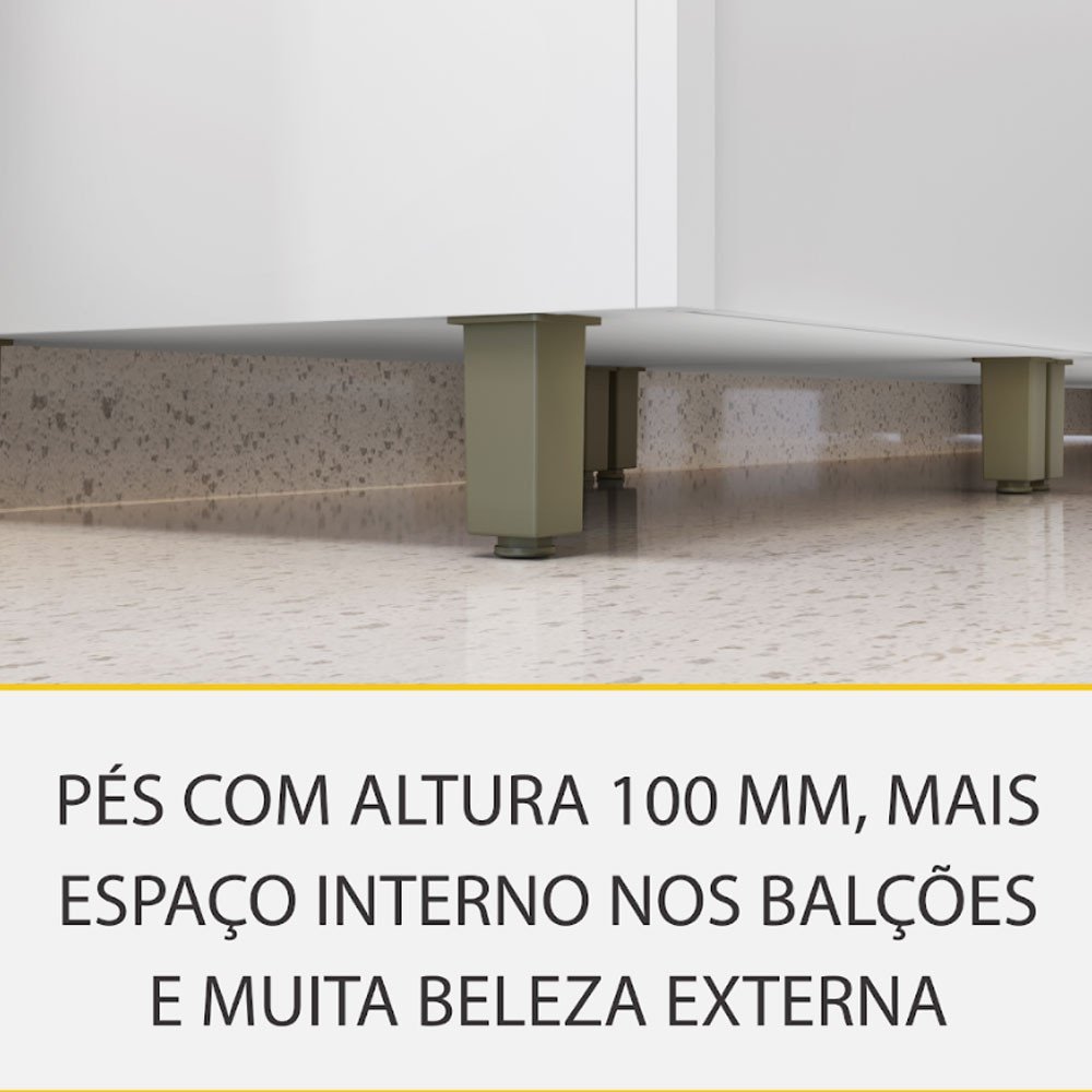 Cozinha Rainha com 4 Peças 4 Portas 5 Gavetas Ripado em Mdf 190cm de Largura Nesher - 14