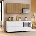 Ver imagem 1 de Cozinha Modular Rainha com 4 Peças 4 Portas 5 Gavetas Ripado em Mdf 190cm de Largura Nesher