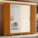Ver imagem 2 de Guarda Roupa Casal Jacarandá 4 Portas Flex Cinamomo/off White com 4 Espelhos - Móveis Albatroz