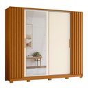Ver imagem 1 de Guarda Roupa Casal Jacarandá 4 Portas Flex Cinamomo/off White com 4 Espelhos - Móveis Albatroz