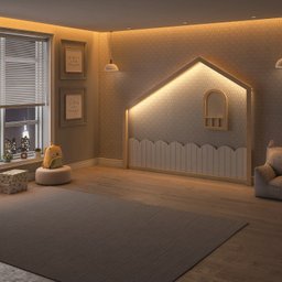 Moldura com Led e Janelinha em Madeira Maciça para Quarto Infantil New Garden Casatema - 4
