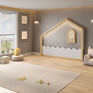 Moldura com Led e Janelinha em Madeira Maciça para Quarto Infantil New Garden Casatema