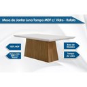 Ver imagem 2 de Conjunto: Mesa Sala Jantar Luna Tampo Madeirado c/ Vidro Reto 180x90 e 6 Cadeiras Amsterdã Imbuia/