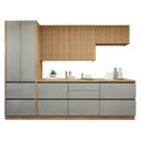 Ver imagem 3 de Cozinha Completa Modulada 5 Peças 8 Portas 6 Gavetas com Rodapé Norten Marrom/Verde/Nature