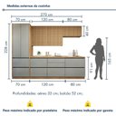 Ver imagem 4 de Cozinha Completa Modulada 5 Peças 8 Portas 6 Gavetas com Rodapé Norten Marrom/Verde/Nature