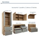 Ver imagem 6 de Cozinha Completa Modulada 5 Peças 8 Portas 6 Gavetas com Rodapé Norten Marrom/Verde/Nature