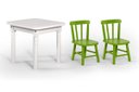 Ver imagem 1 de Conjunto Mesinha Infantil Branca com 2 Cadeiras Kids Verde - Straub Web
